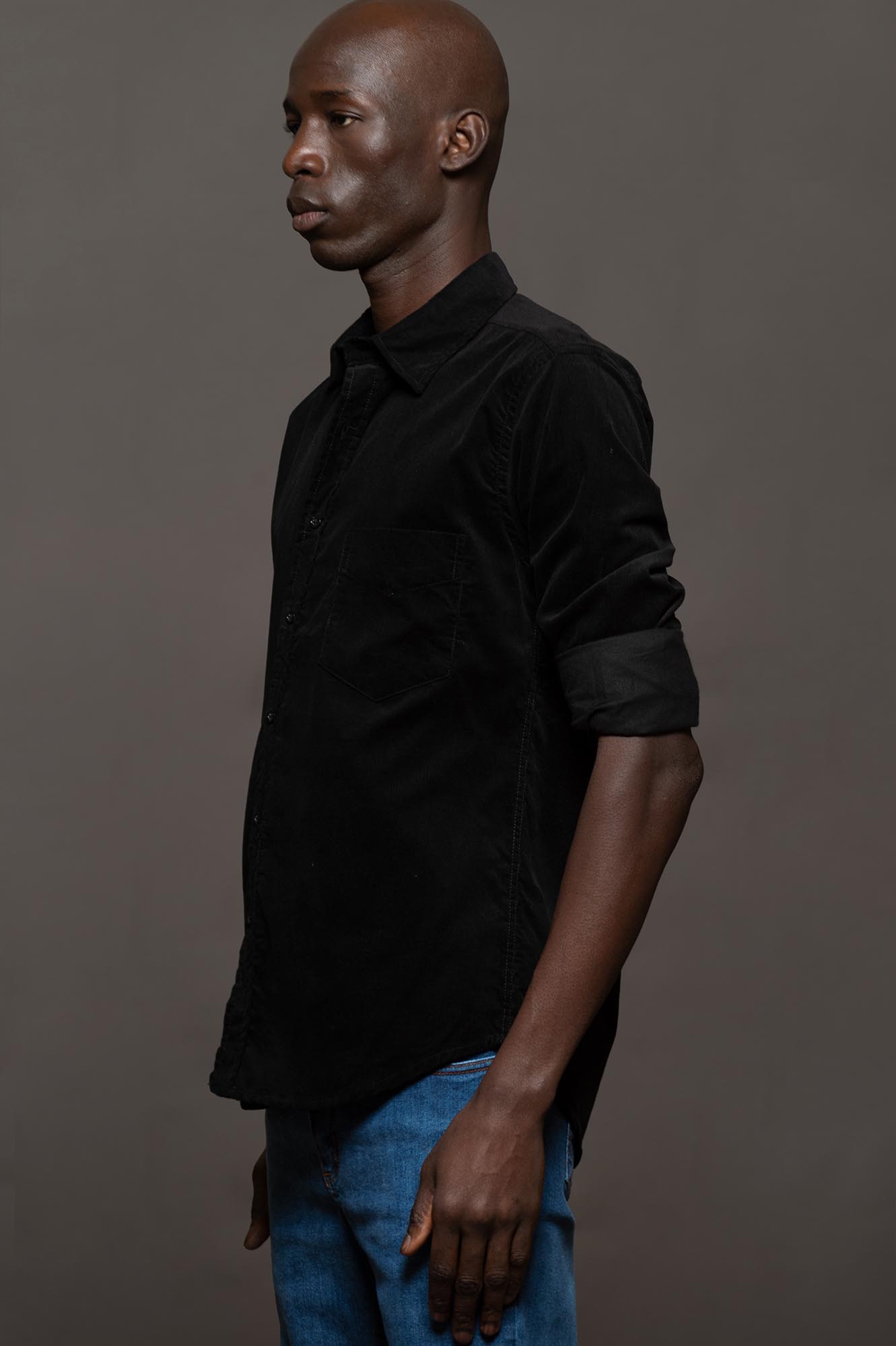 6855CORMLNE - CAMISA MACCHIATO SKSP NEGRO